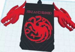 Targaryen Dragon Banner w/ Stand
