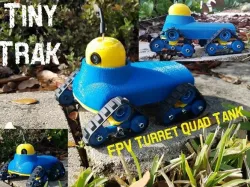 Tiny Turret Quad Track - Tiny Servo Driven FPV RC Tank - Tiny Trak