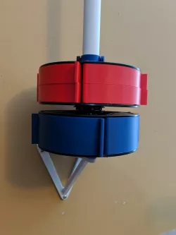 Vertical PVC Pipe Wall Mount for Used Filament Spools Converted to Drawers