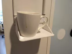 Wide coffee cup holder for door sign