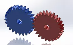 Meshing helical gears