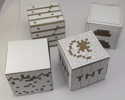 Minecraft cardstock laser cut blocks