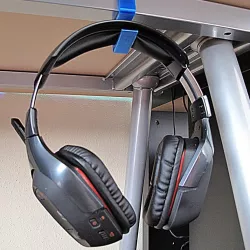 Under-desk headphone hook