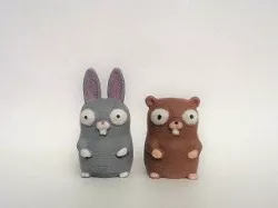 Beaver Bunny & Gopher Finger Puppets