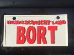 Bort License Plate (multi-colored)