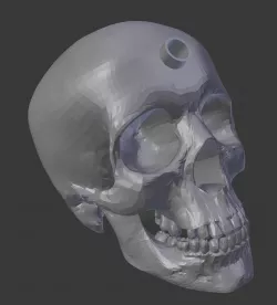Dab Rig base carved from a skull