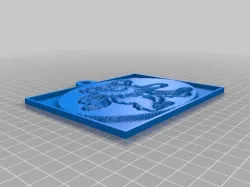 Dead bear Lithopane w keychain