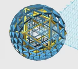 Icosahedron Inscribed Inside Complex Geodesic Sphere