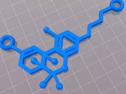 Marijuana THC Molecule Necklace Pendant