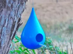 Rain Drop Bird House with Rain Shield