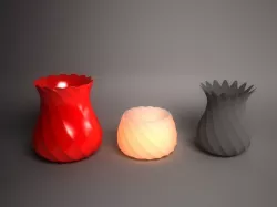 Twisted vases and tealight holder