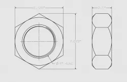 BIG NUTT (huge hex nut with 4"-4UNC threads)