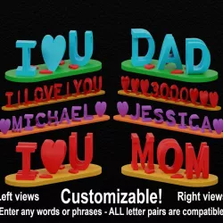Dual Letter Blocks Illusion Customizer