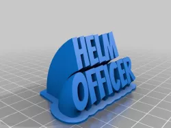 Helm Officer Sweeping 2-line name plate (text)