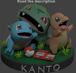 KANTO STARTERS Buy me a coffee donation model, free models on my profile :)