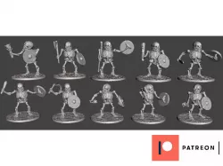 Orc Skeleton Warrior Marauders x 10 Poses / Squad / Unit