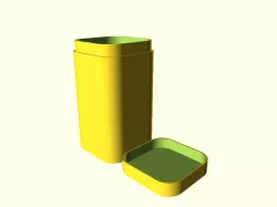 Rounded rectangular containers with lid