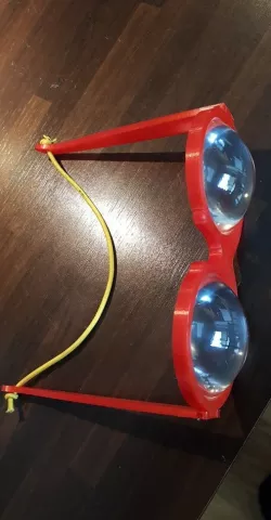 thick glasses.