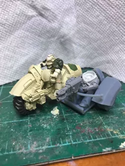 28mm Heresy Attack Bike Sidecar - Railfront version