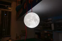 8 Inches Progressive Detail Moon Lamp with IKEA screw socket