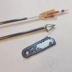 Arrow fletching cutter +broad head and nock rotation tool