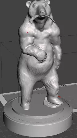 Bear standing with three ribs (Daniel 7)