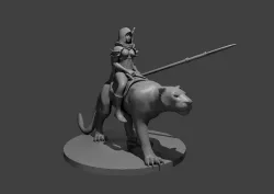 Female Ranger and her Giant Panther Mount