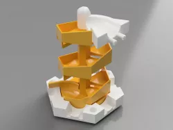 Gravitrax compatible spiral staircase