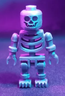 Lego Skeleton Minifigure, 1:1 with Printed Skull Face