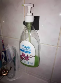 Liquid soap container mount