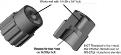 Microphone Stand Adapter for a 1/4-20 bolt to a 5/8-27 mount