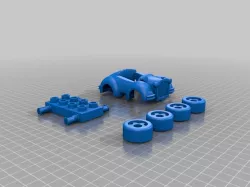 Old Cartoon car with Coupler for Duplo