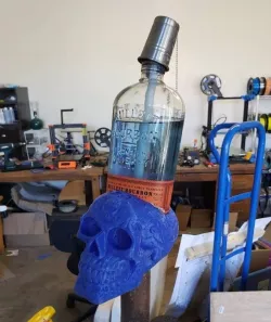 Skull Tiki Torch using a Bulleit Whiskey Bottle 