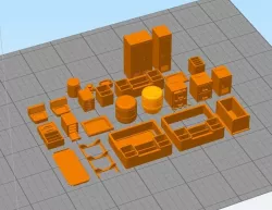 28mm postapocalyptic/sci-fi building details: furniture greebles set 2