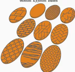 60x35mm Oval Bases (x18) for Dungeons & Dragons or Wahammer 40k tabletop Miniatures
