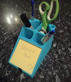 Desk organiser with secret stash compartment