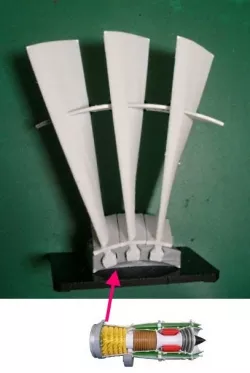 Jet Engine Component; Fan, Metal Blade with Snubber