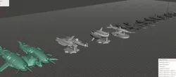 PRE ROBOTECH Inherit the Stars Gallant (Gall Force) Fleet RRT Strategy GAME PIECES set 4 Mothership