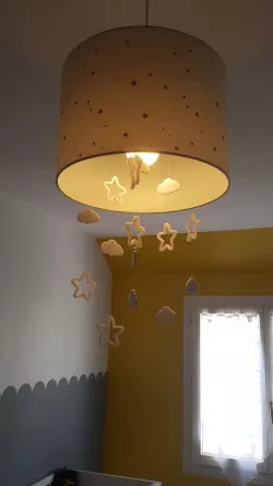 QAD - Stars and cloud lamp suspension