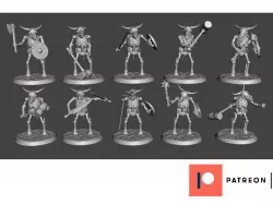 Skeleton Beastman Warriors - Melee Bull Brawlers