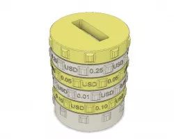 Sorting Piggy Bank USD EUR (XS size)