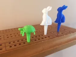 Tortoise and Hare cribbage pegs