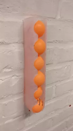 Wall-mounted ping pong ball holder