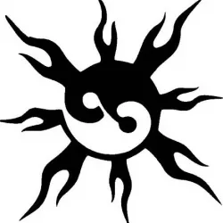 Yin Yang Sun stencil