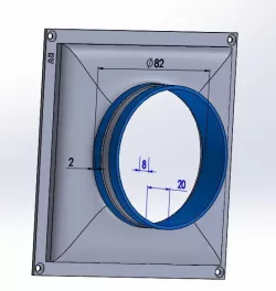 Adaptateur gaine aération ventilation caisson etc.