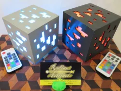 Minecraft Inspired Ore Cube LED Lamp, USB+Remote OR Batteries