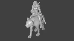 Panther Rider Girl Miniature
