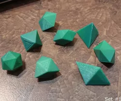 124 Convex Polyhedra of equal volume (Platonic/Archemedian/Johnson solids, Prisms & Antiprisms)