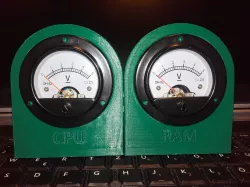 Analog CPU/RAM USB Performance Meter Remix (with Arduino Nano housing)