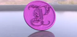 Coaster with letter 'P'
